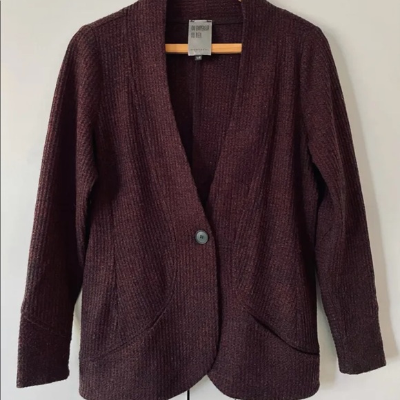 Burgundy Cardigan by Ou Empereur ou Rien, Size L - Picture 11 of 14